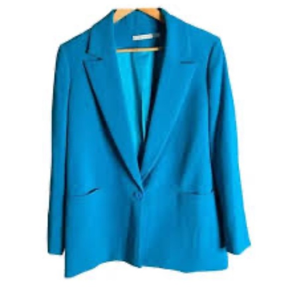 Alice + Olivia Women's Blue Shan Solid Oversized Blazer Jacket Coat Size 0 - Picture 6 of 6